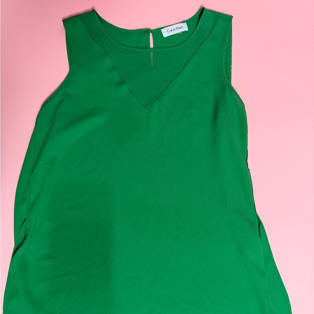 Calvin Klein Vibrant Green Sleeveless Blouse